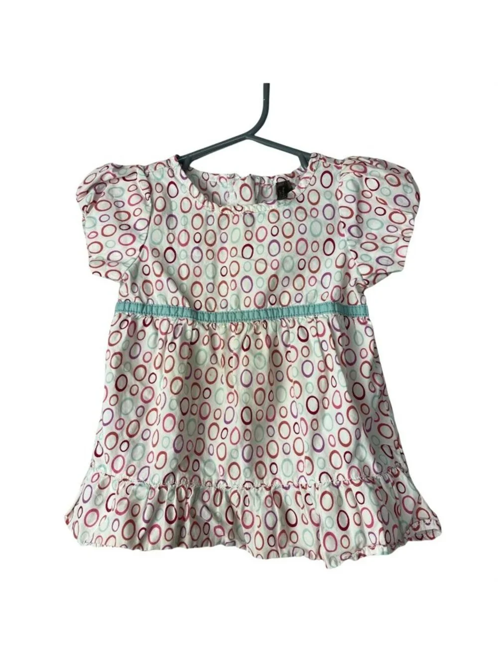 Old Navy Girls Dress Multicolor Circles Print Size 18-24M Cotton Short Sleeve Go